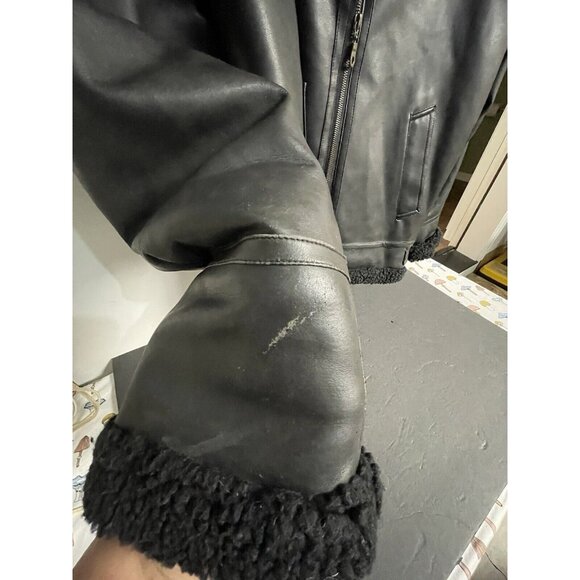 B.M.M. Los Angeles Faux Leather Motorcycle Jacket Brown Mens Medium Lined - Picture 16 of 16